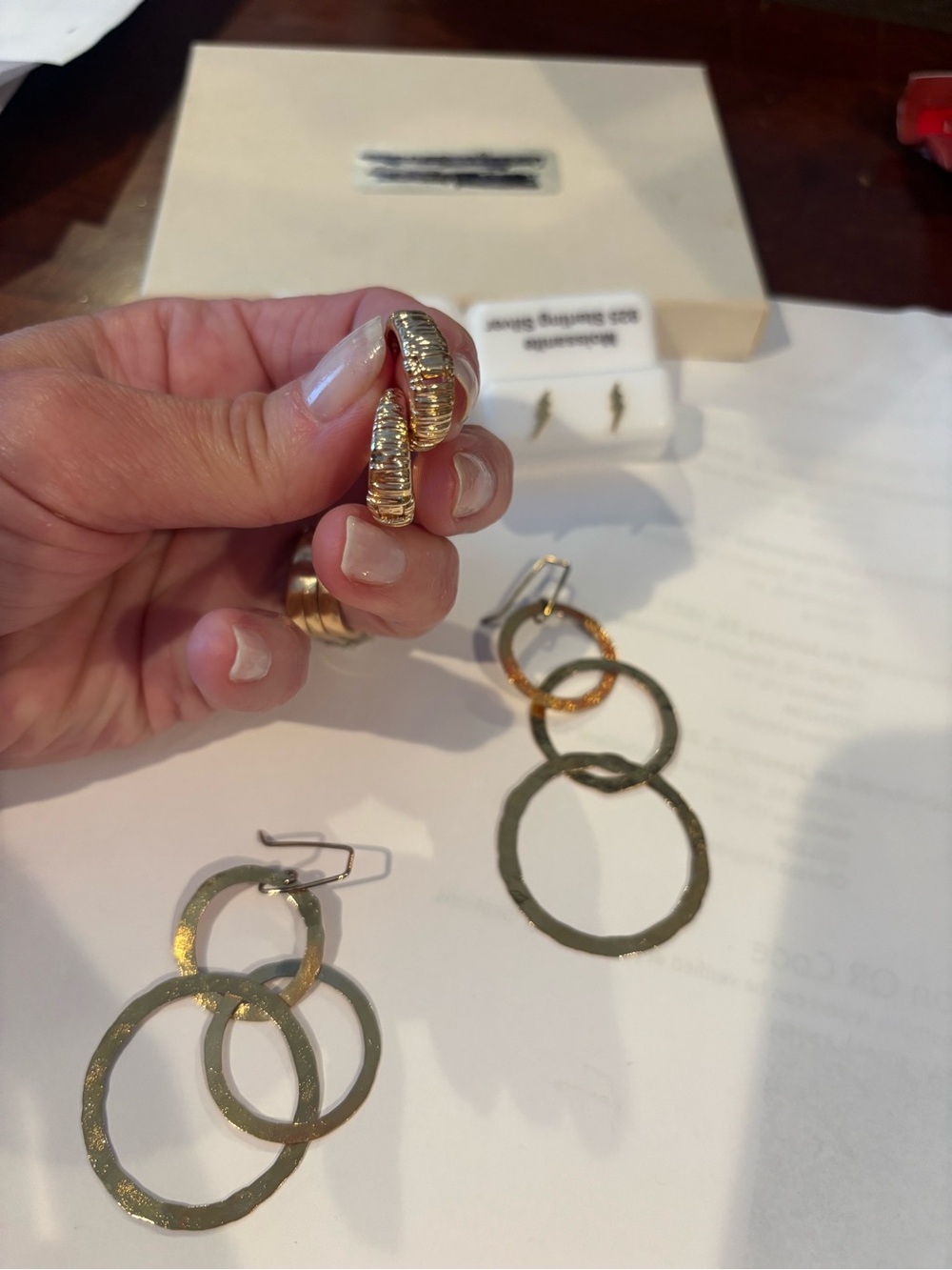 Lot of 4 Pair Gold tone earrings